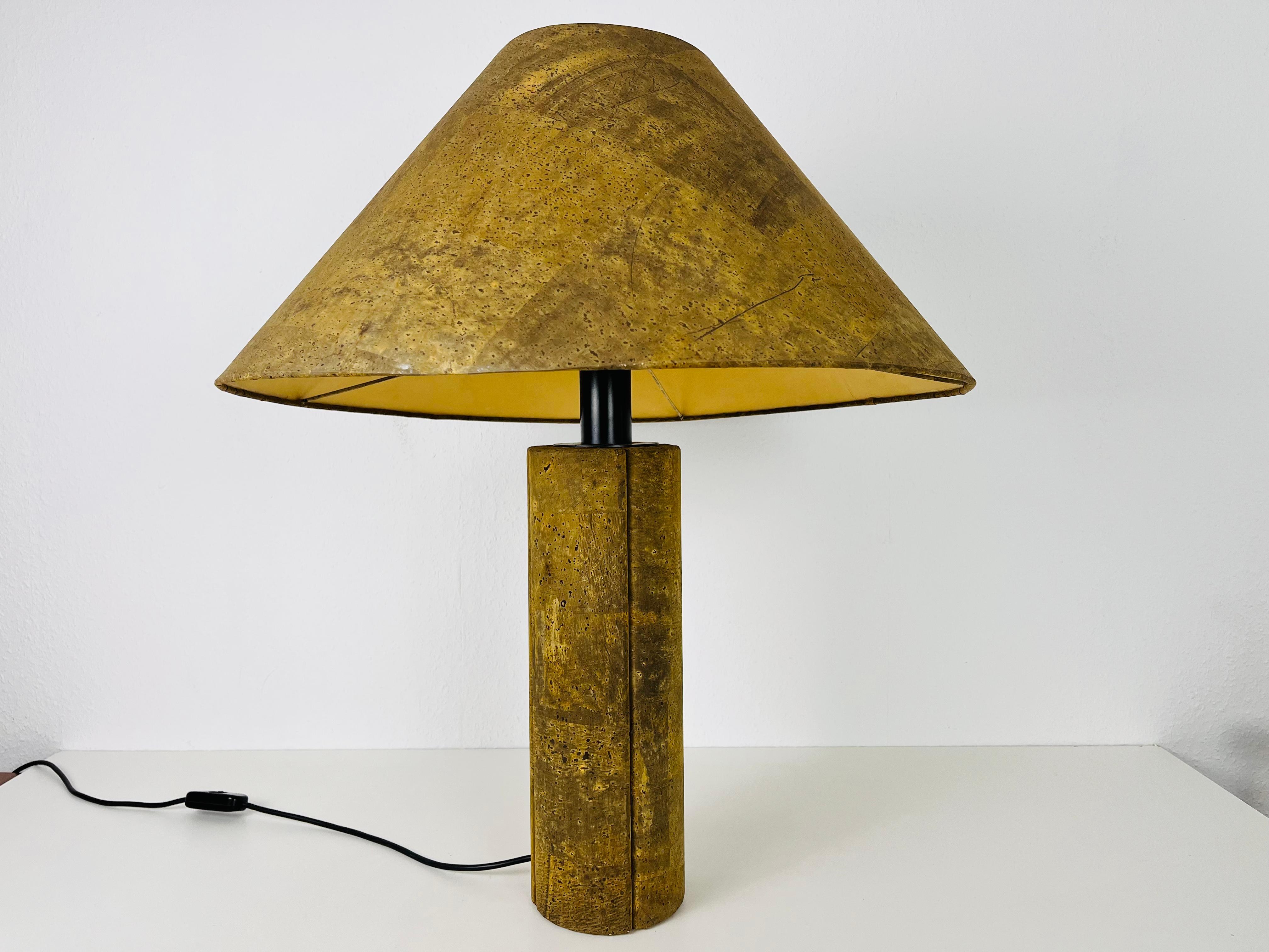 Cork Table Lamp by Ingo Maurer for M Design, 1960s, Germany In Good Condition In Hagenbach, DE