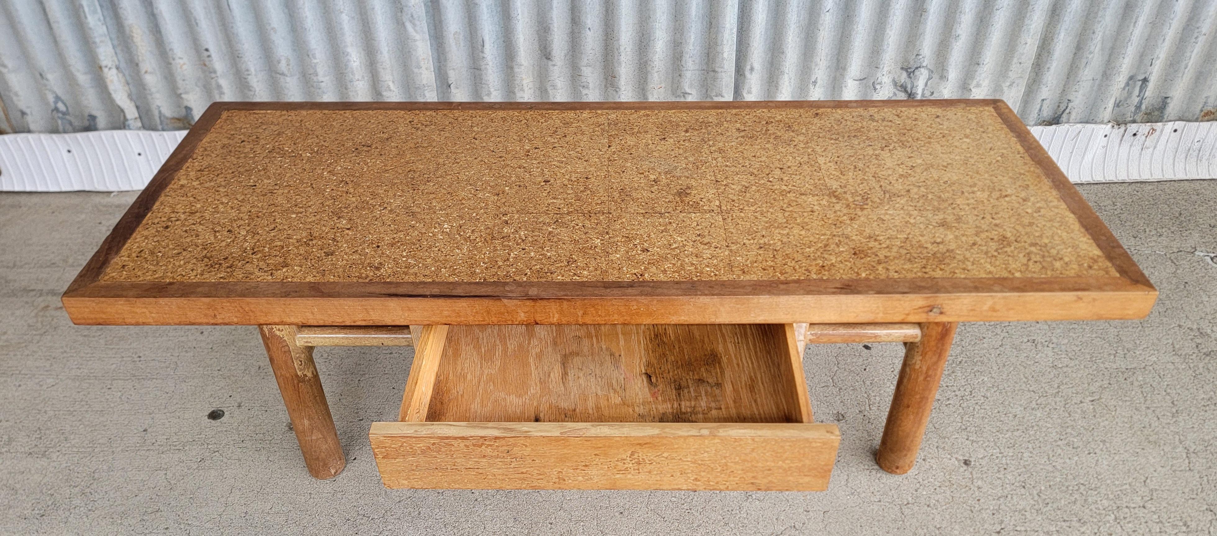 Cork Top Coffee Table by American of Martinsville In Fair Condition For Sale In Fulton, CA