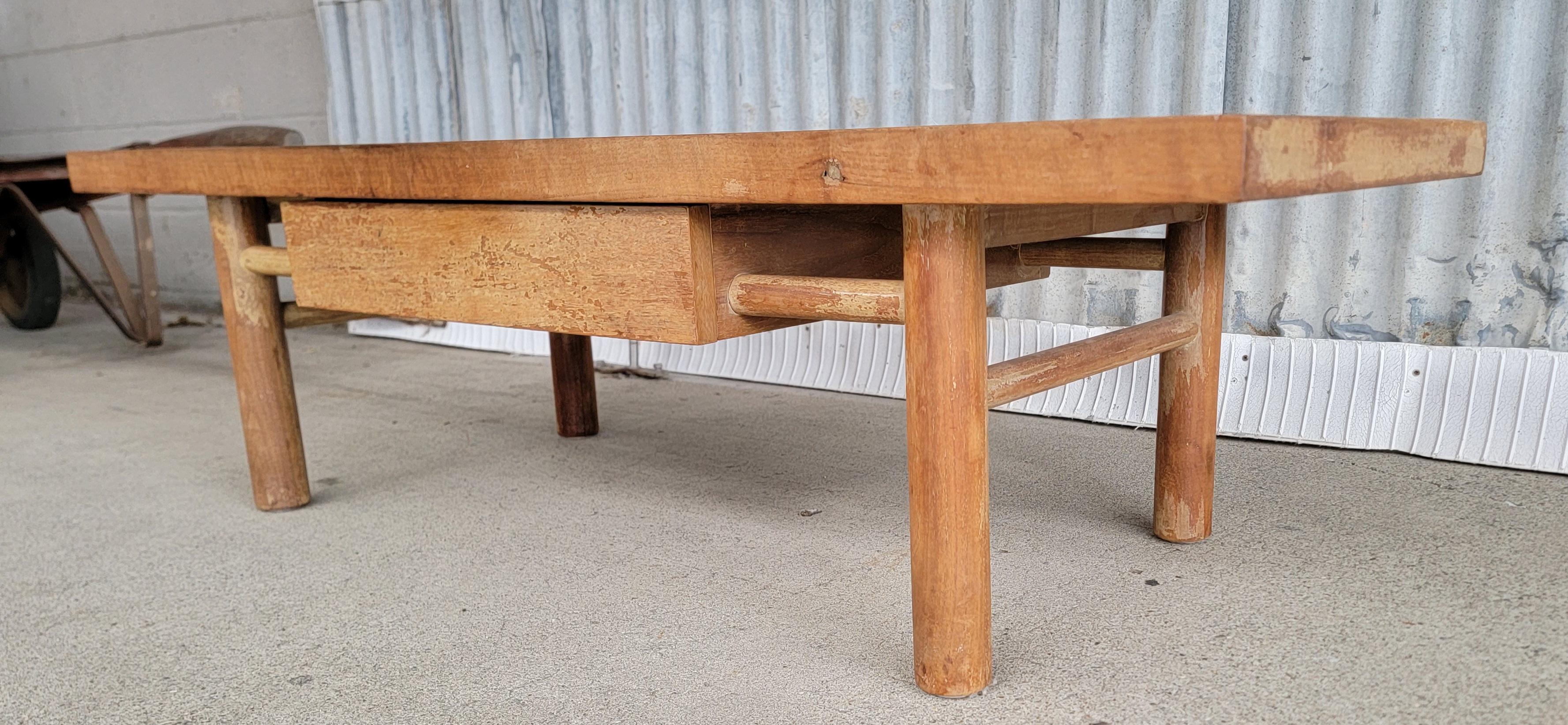 Mahogany Cork Top Coffee Table by American of Martinsville For Sale