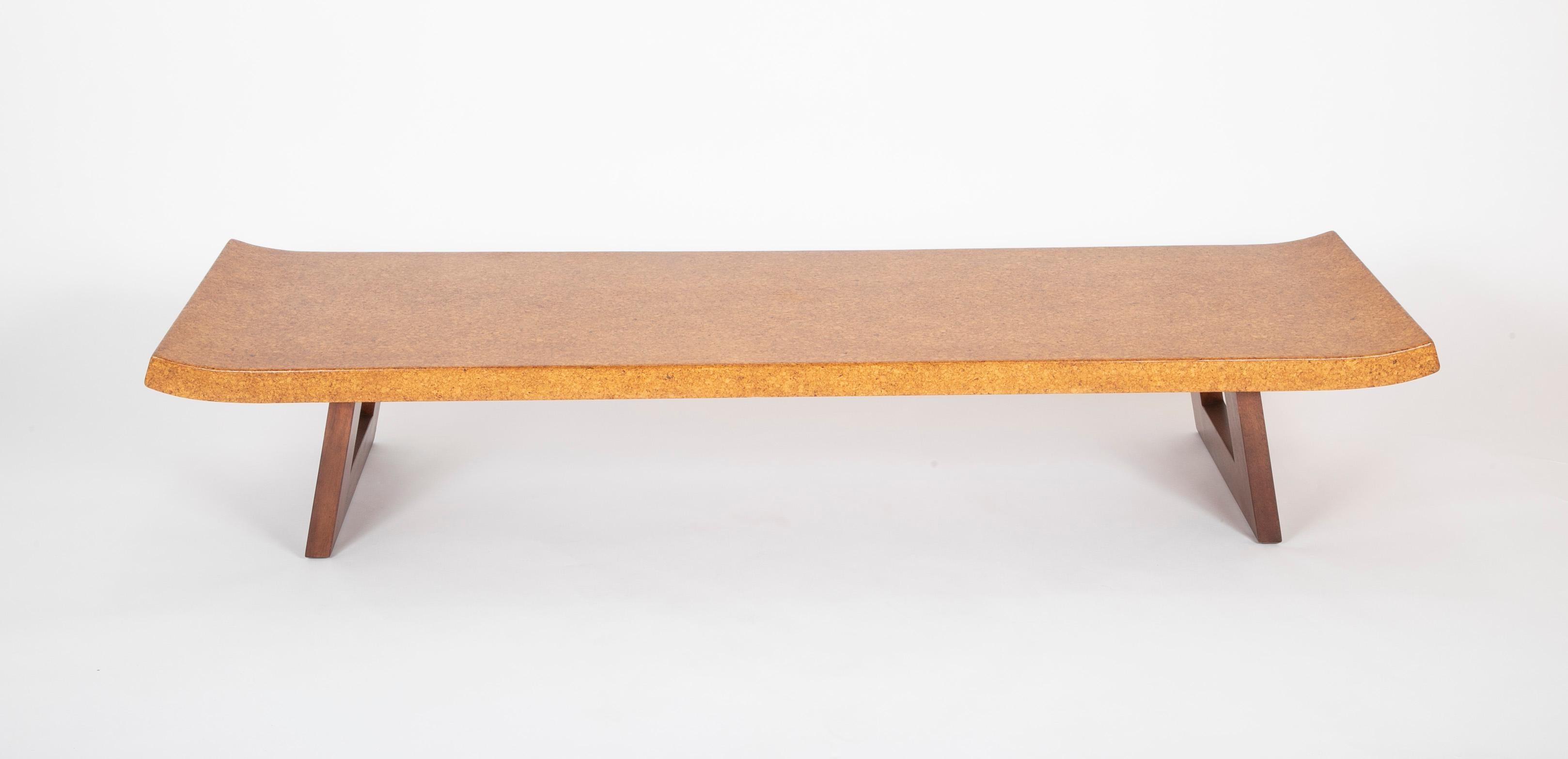 Mid-Century Modern Cork Top Coffee Table by Paul Frankl
