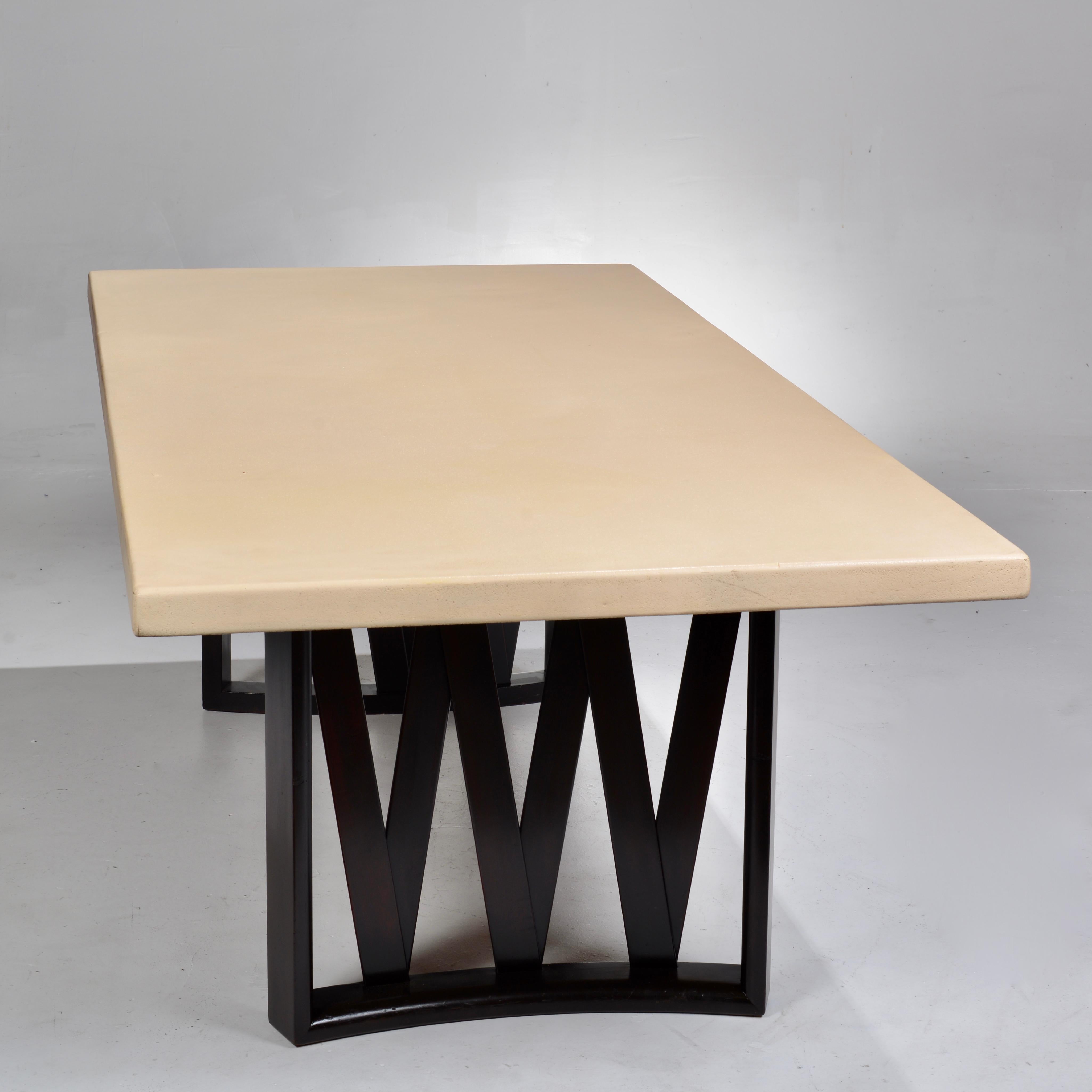 Mid-Century Modern Table de salle à manger à plateau en liège de Paul Frankl pour Johnson Furniture Co, vers 1950 en vente