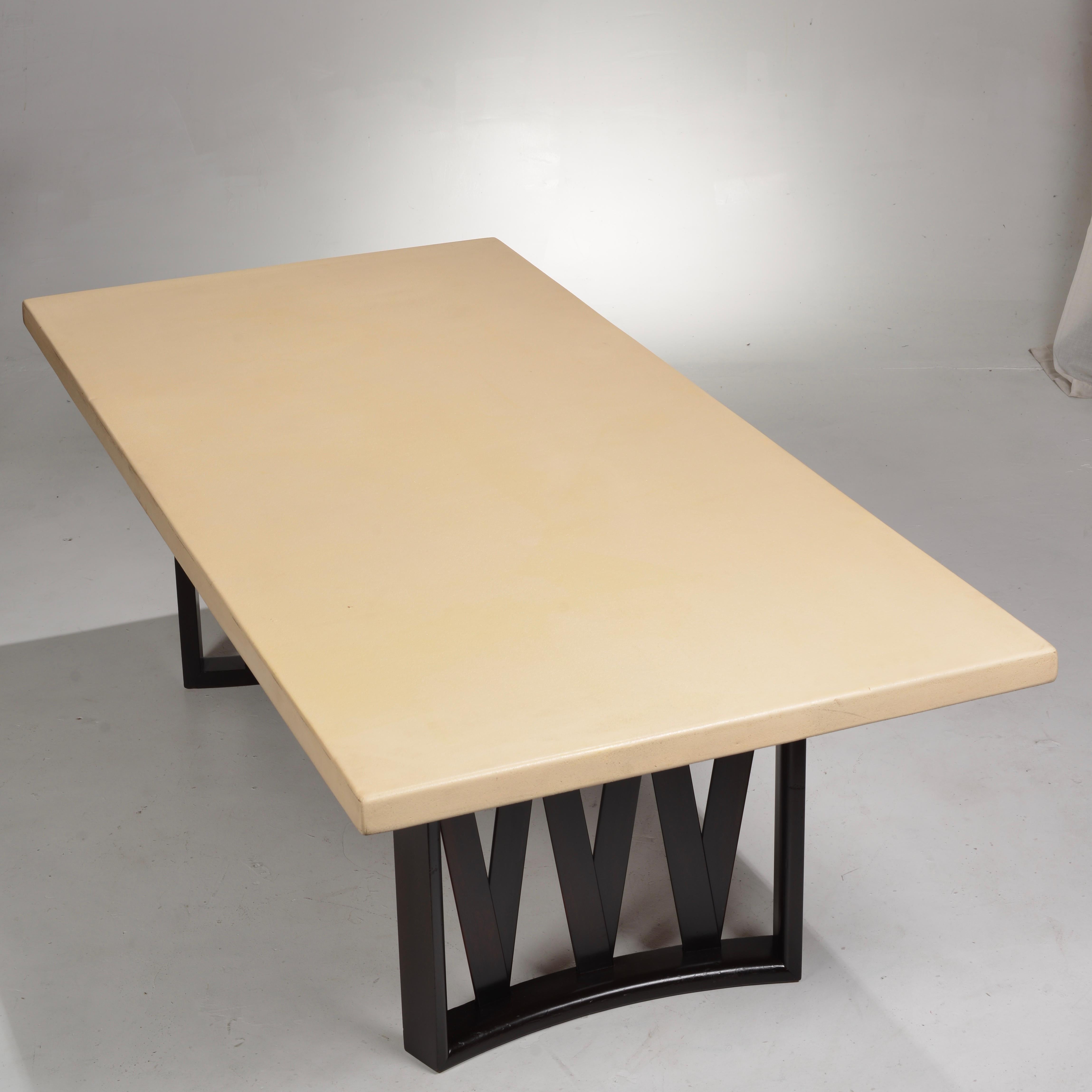 Table de salle à manger à plateau en liège de Paul Frankl pour Johnson Furniture Co, vers 1950 Bon état - En vente à Los Angeles, CA