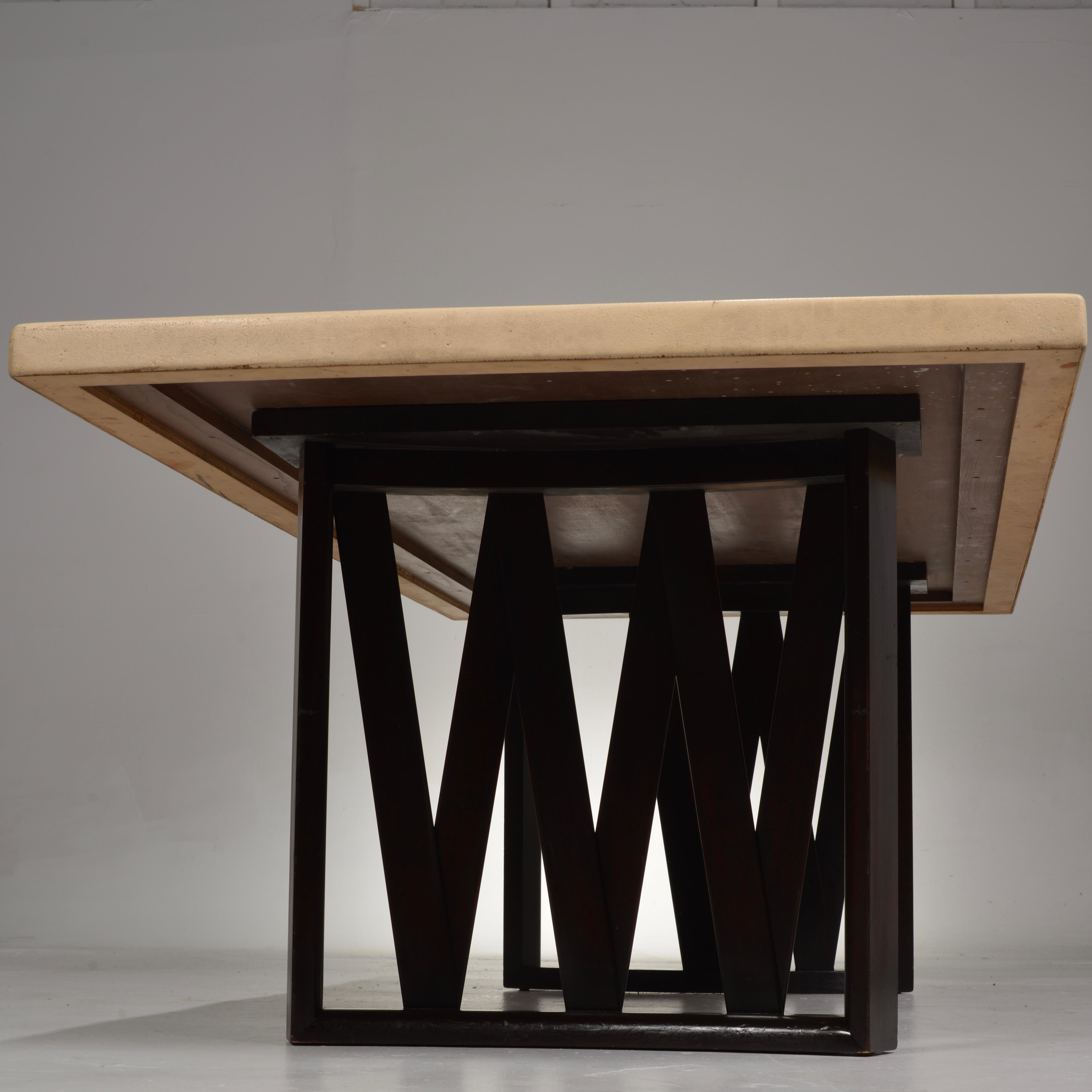 Acajou Table de salle à manger à plateau en liège de Paul Frankl pour Johnson Furniture Co, vers 1950 en vente
