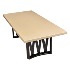Mesa de comedor con tablero de corcho de Paul Frankl para Johnson Furniture Co., c1950