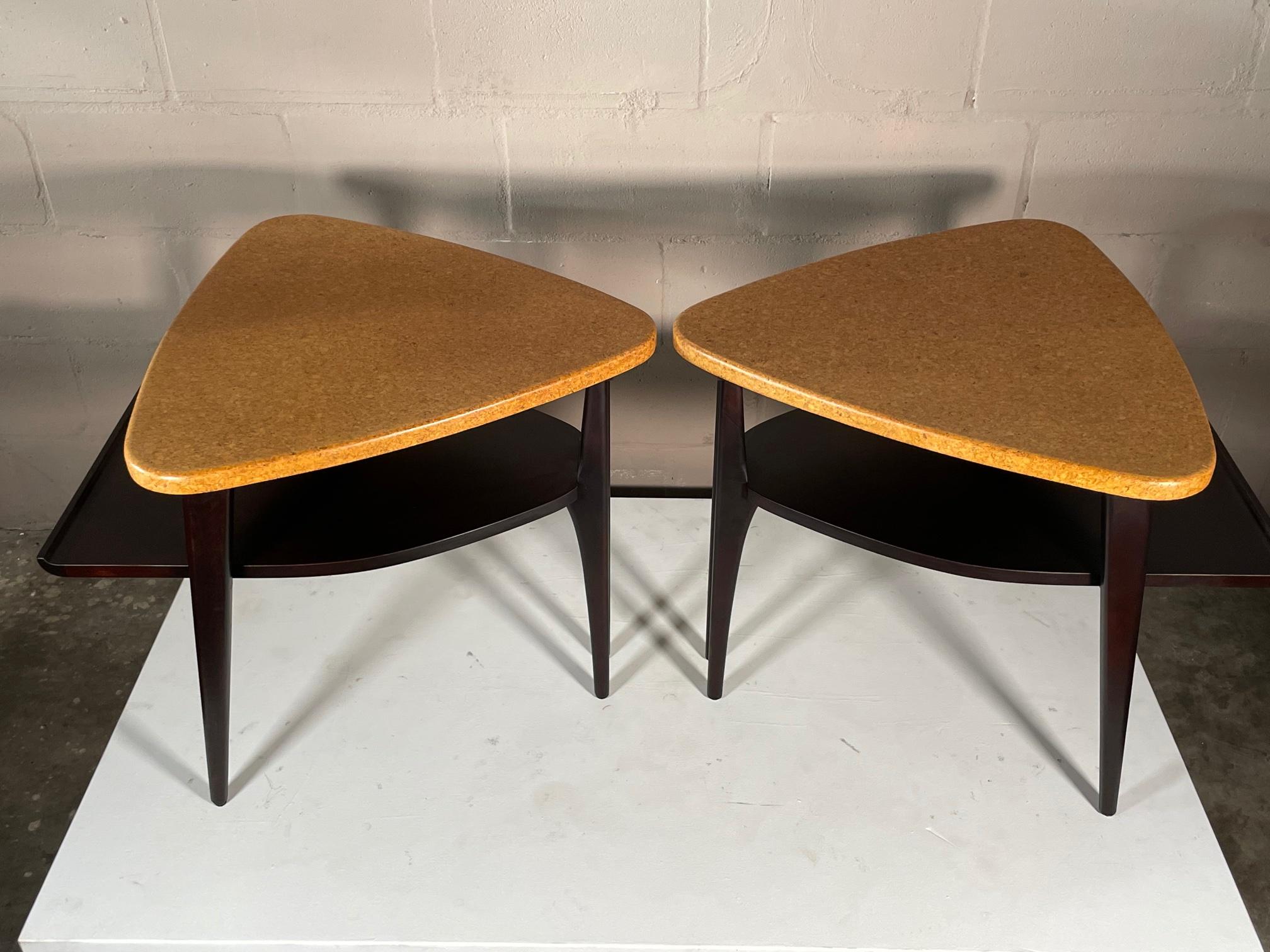 Cork Top End Tables by Paul Frankl For Sale 6