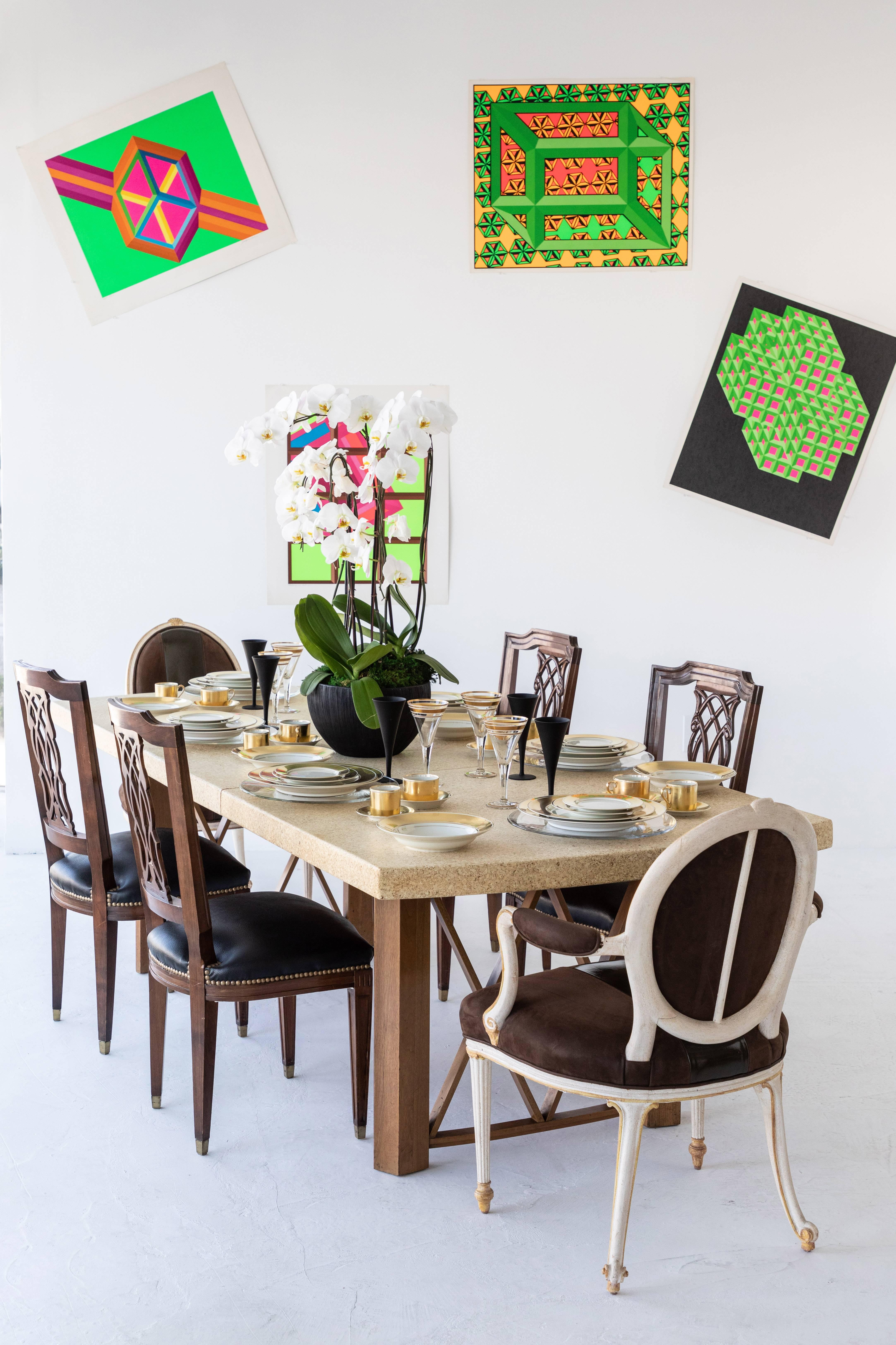 Mid-Century Modern Cork-Top Extension Dining Table by Paul Frankl