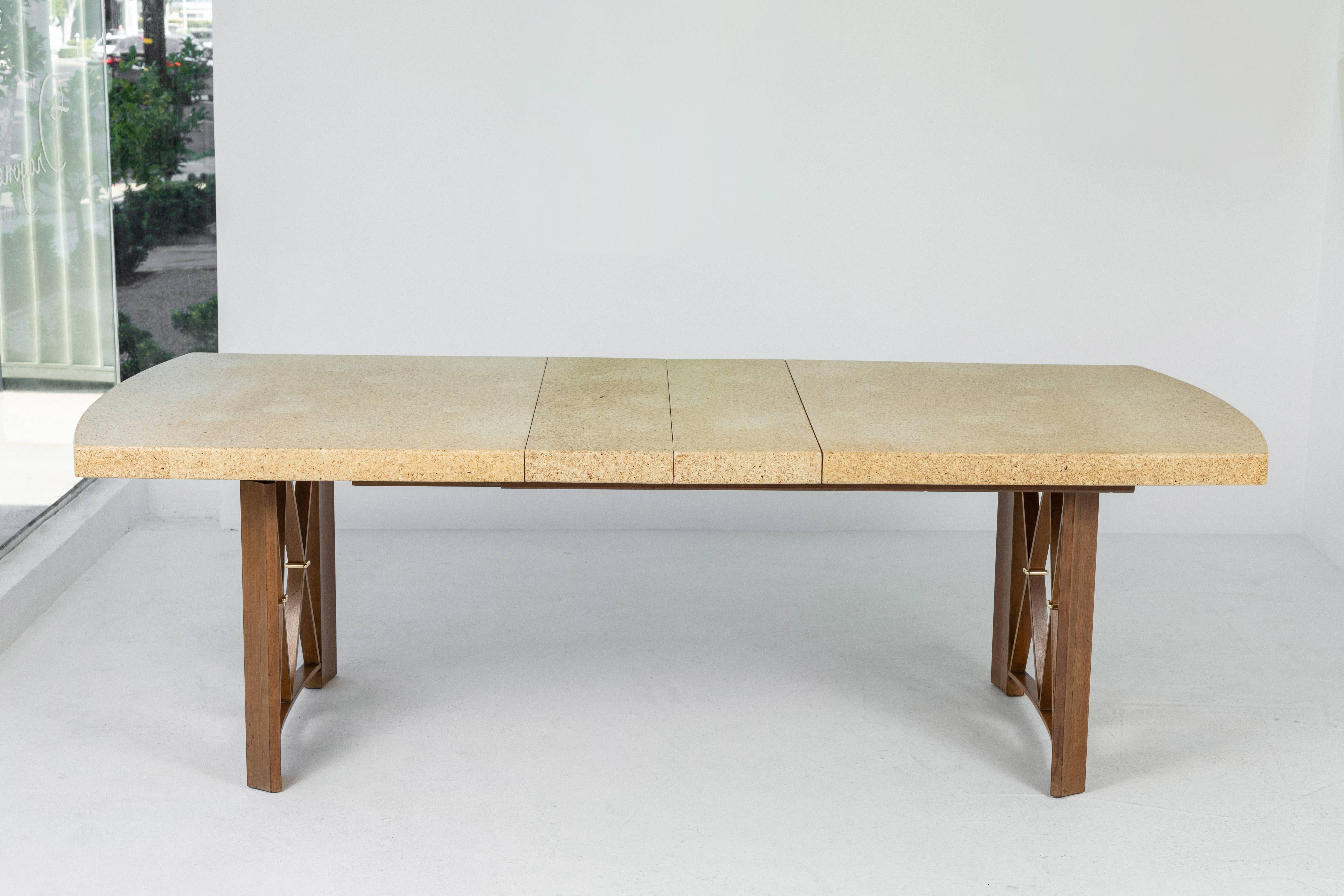 Mid-20th Century Cork-Top Extension Dining Table by Paul Frankl