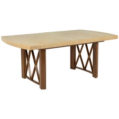 Vintage Cork-Top Extension Dining Table by Paul Frankl