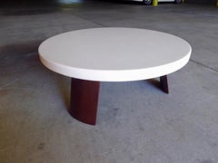 Cork-Topped Circular Coffee Table by Paul Frankl, circa 1950s