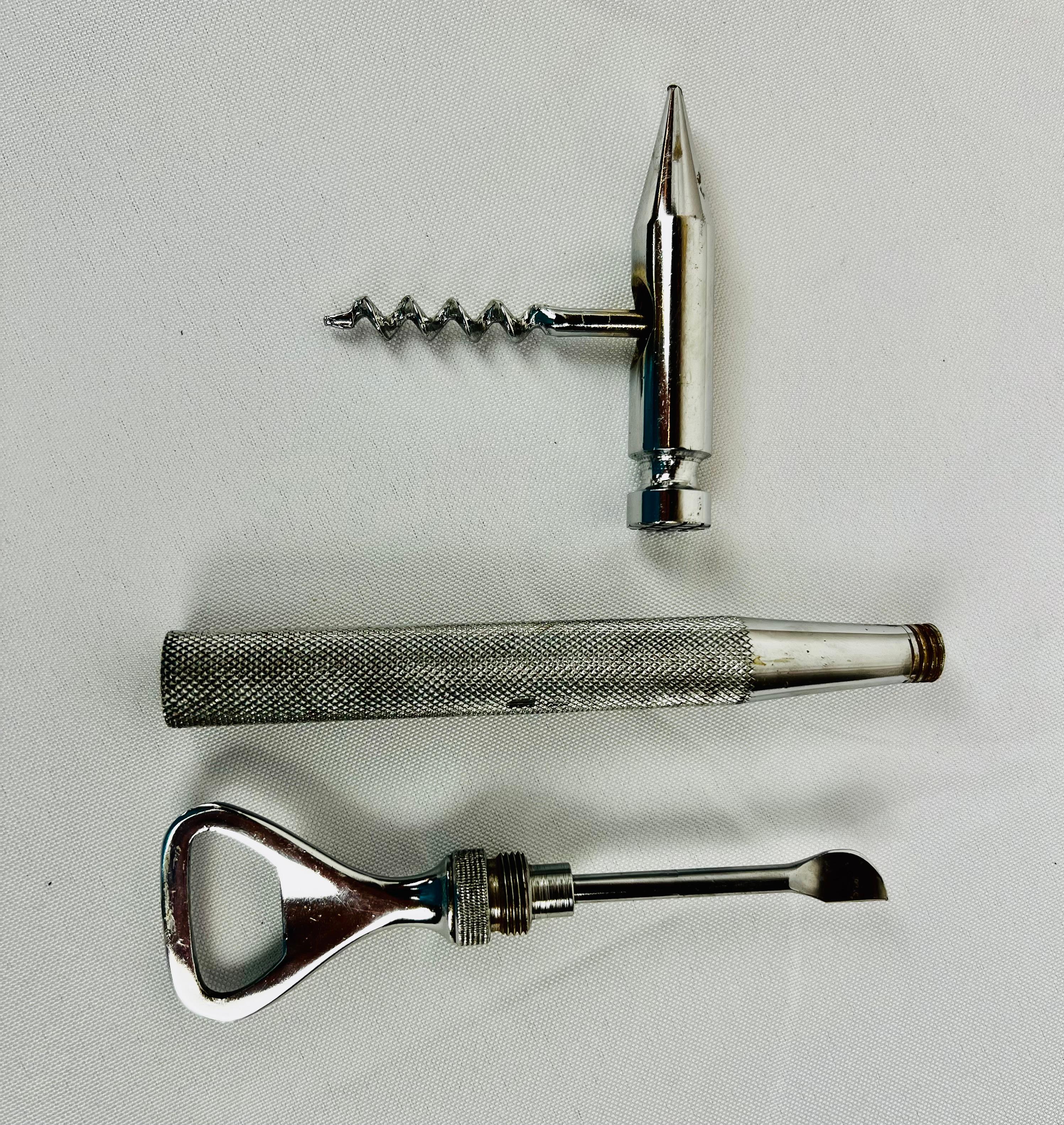 Modern Corkscrew/Bartool Separates into Three Piece Set For Sale