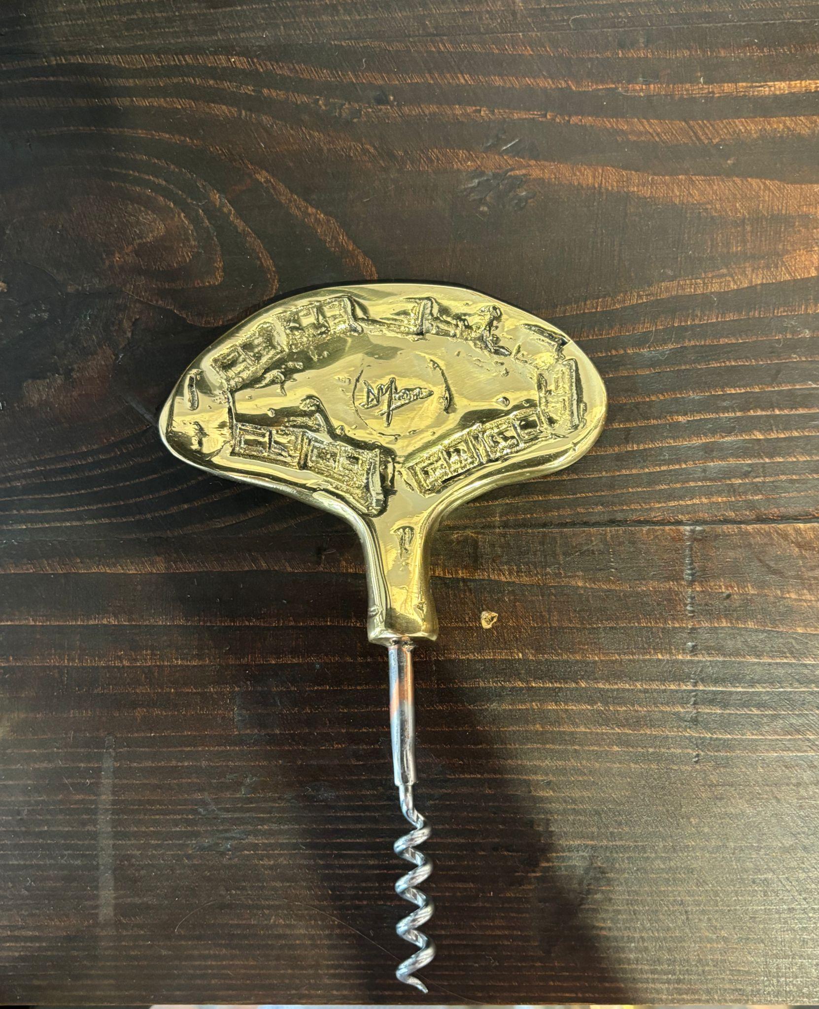 Brutalist Corkscrew C020 handmade in cast brass For Sale