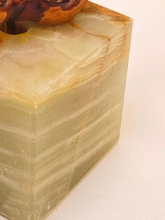 Corkscrew in Wood, with a Onyx Base, Italy XX Century, Brown and Whrite Color