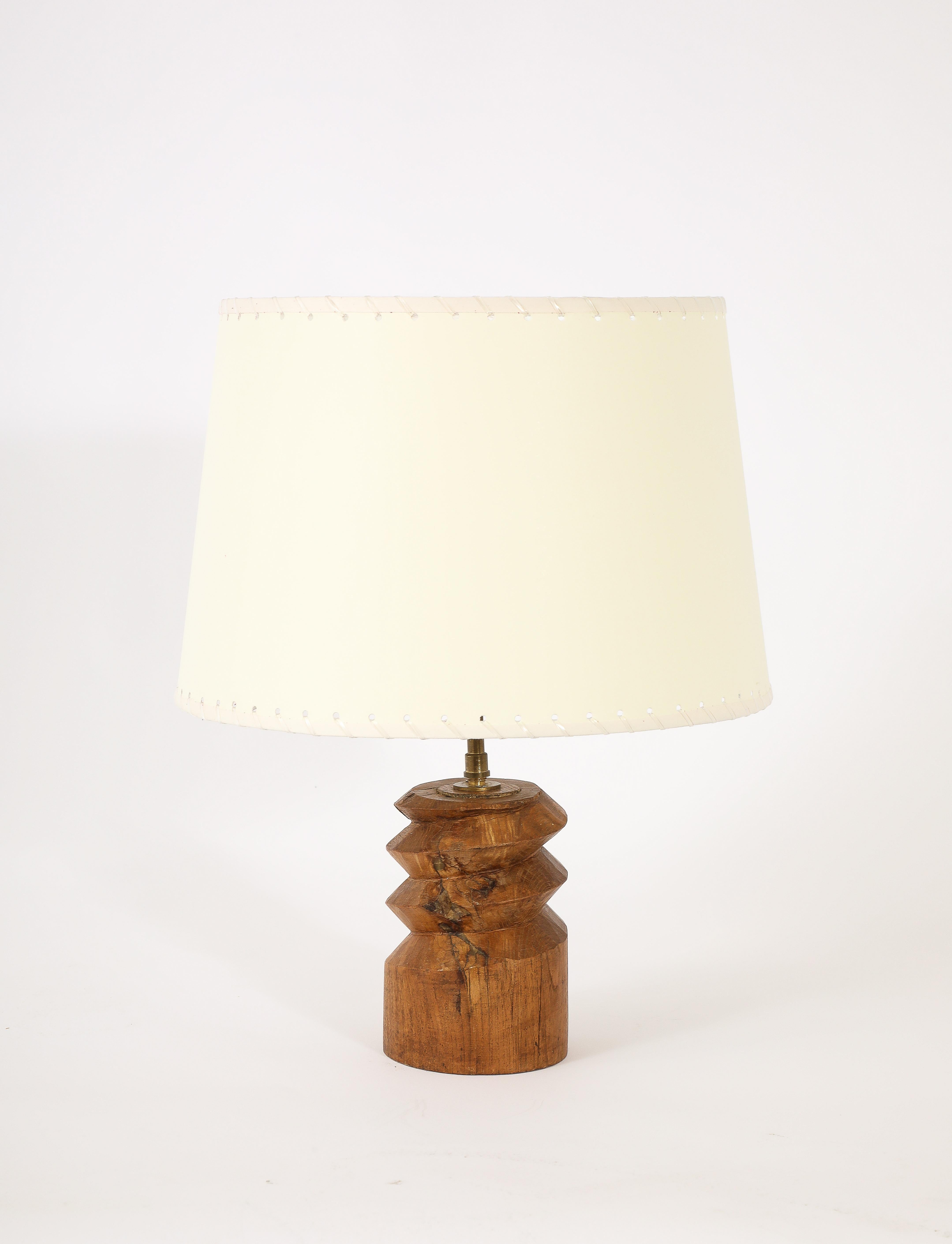 Lampada da tavolo a cavatappi in Wood Wood, Francia, anni '60 2