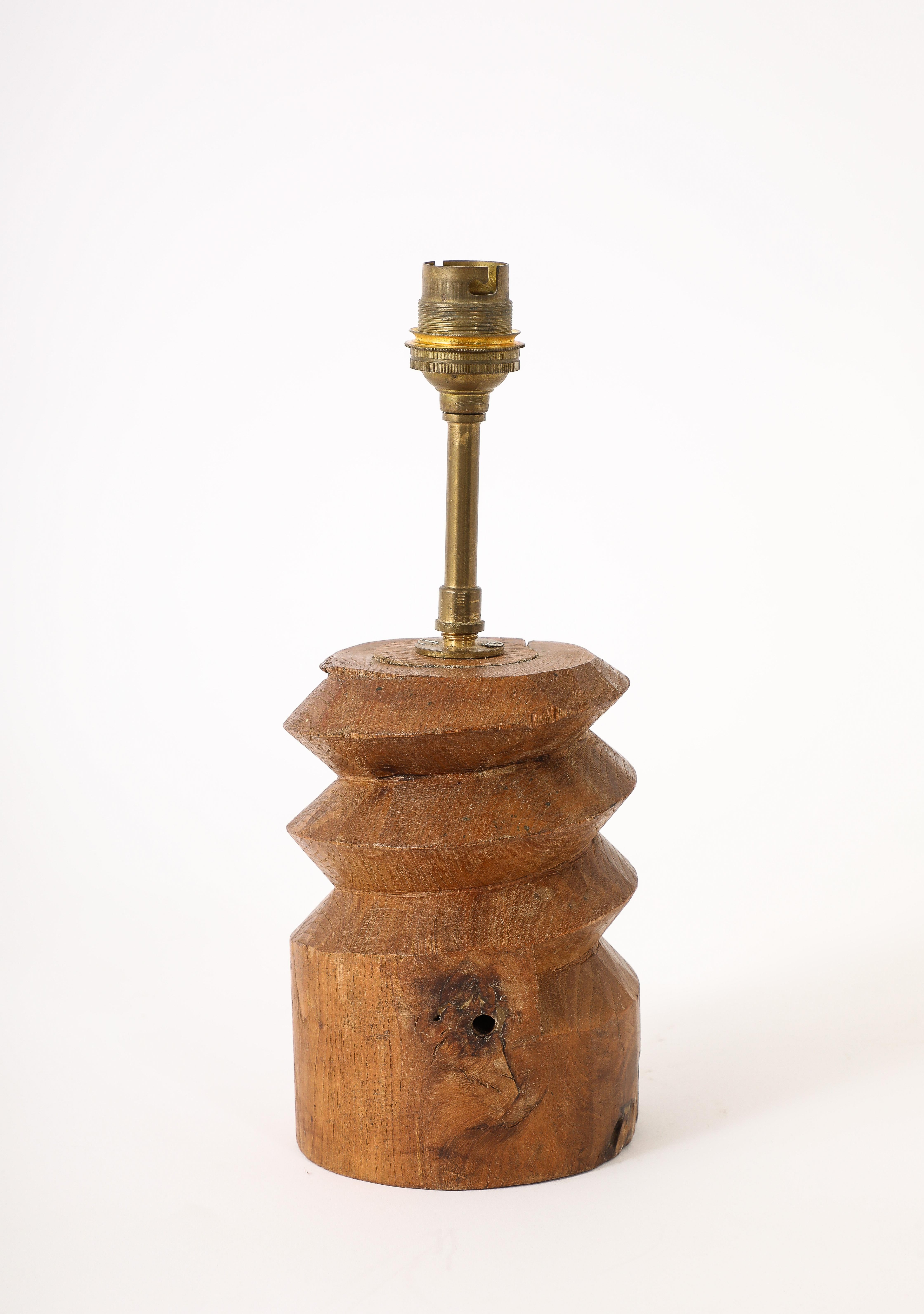 Francese Lampada da tavolo a cavatappi in Wood Wood, Francia, anni '60