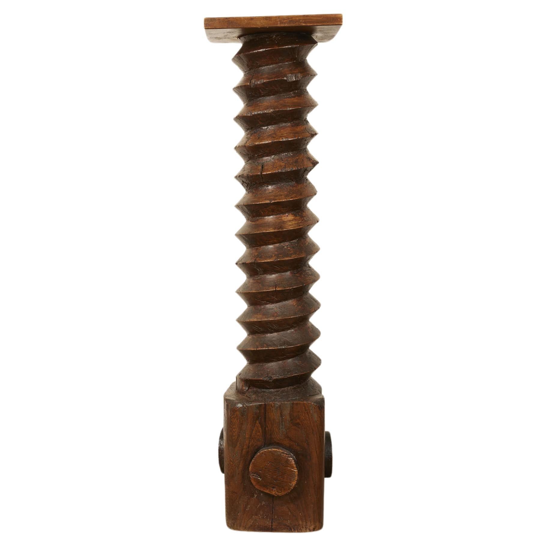 Corkscrew Pedestal Mid Century - France For Sale