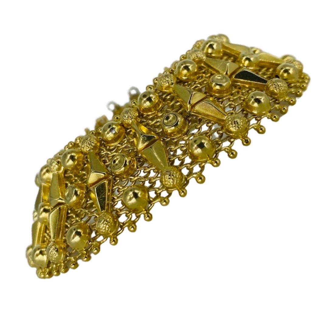 Corletti 22mm breite Fancy Link 18k Gold Armband. Sehr beeindruckendes und einzigartiges Design von Designer Corletti. Das Armband ist 7 Zoll lang und wiegt 36 Gramm.