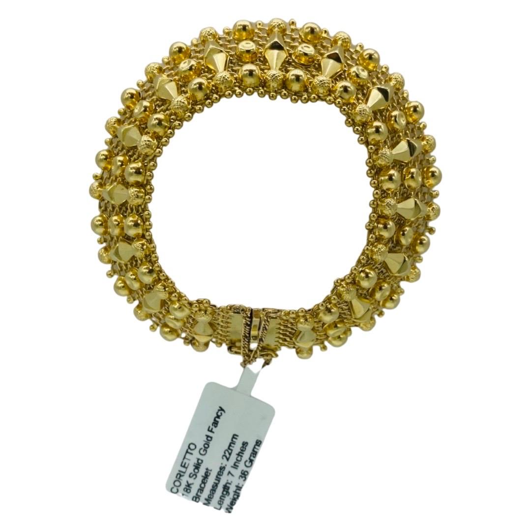Corletti Designer Fancy Link 18k Gold Bracelet In Good Condition For Sale In Miami, FL