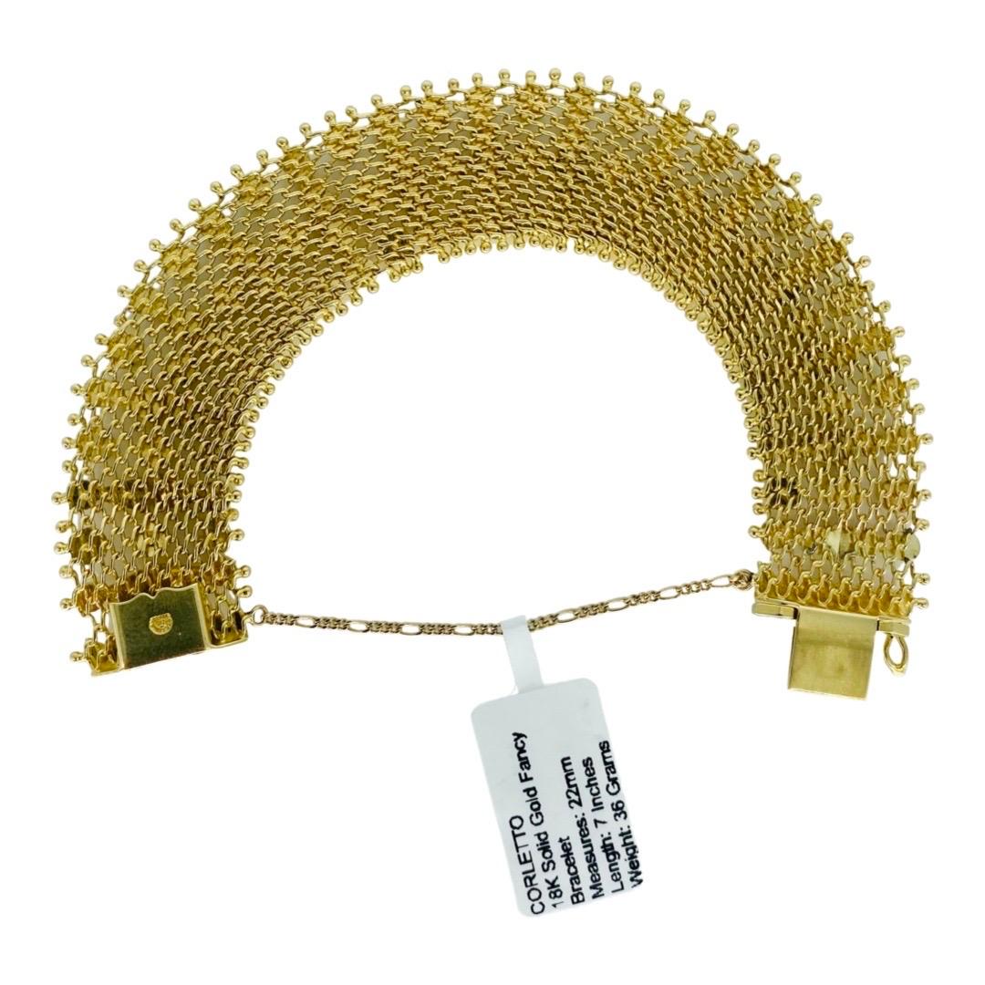 Bracelet à maillons larges fantaisie en or 18 carats 22 mm de Corletti Designer en vente 2