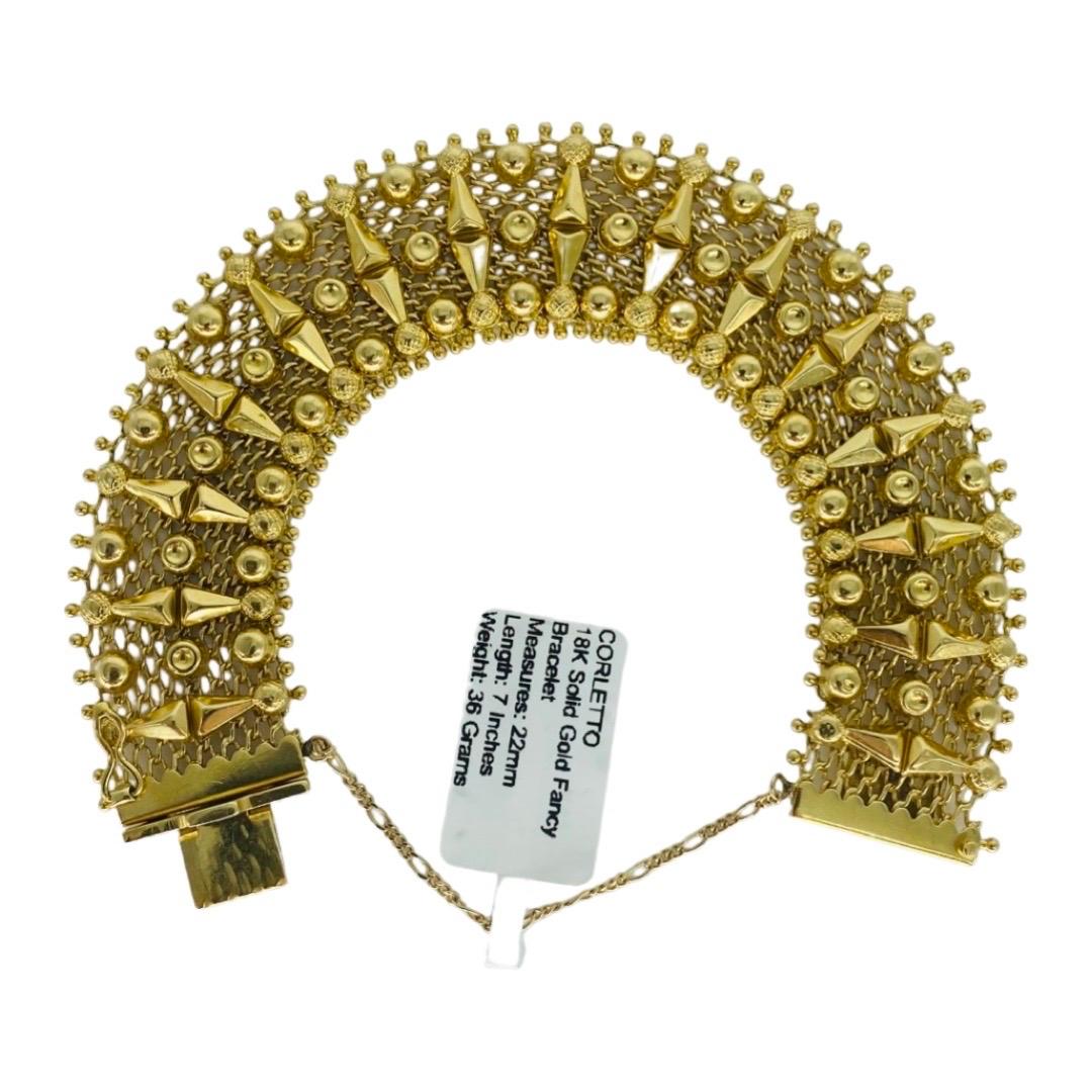 Corletti Designer 22 mm breites Fancy Link 18k Goldarmband im Angebot 3