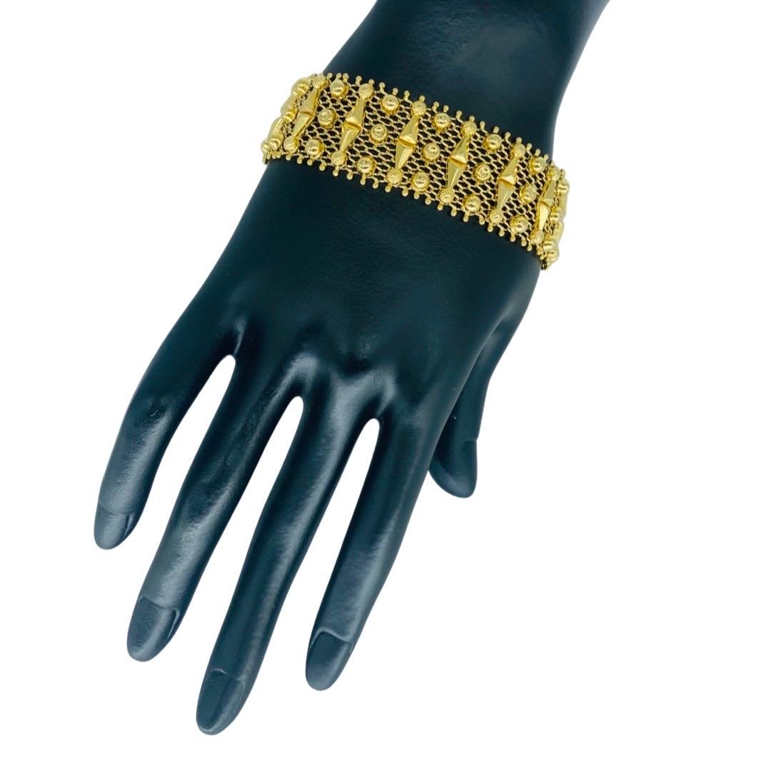 Corletti Designer Fancy Link 18k Gold Bracelet For Sale 5