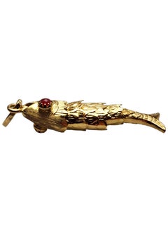 Pendentif « poisson » articulé Corletto en or jaune 14 carats, n° 25666
