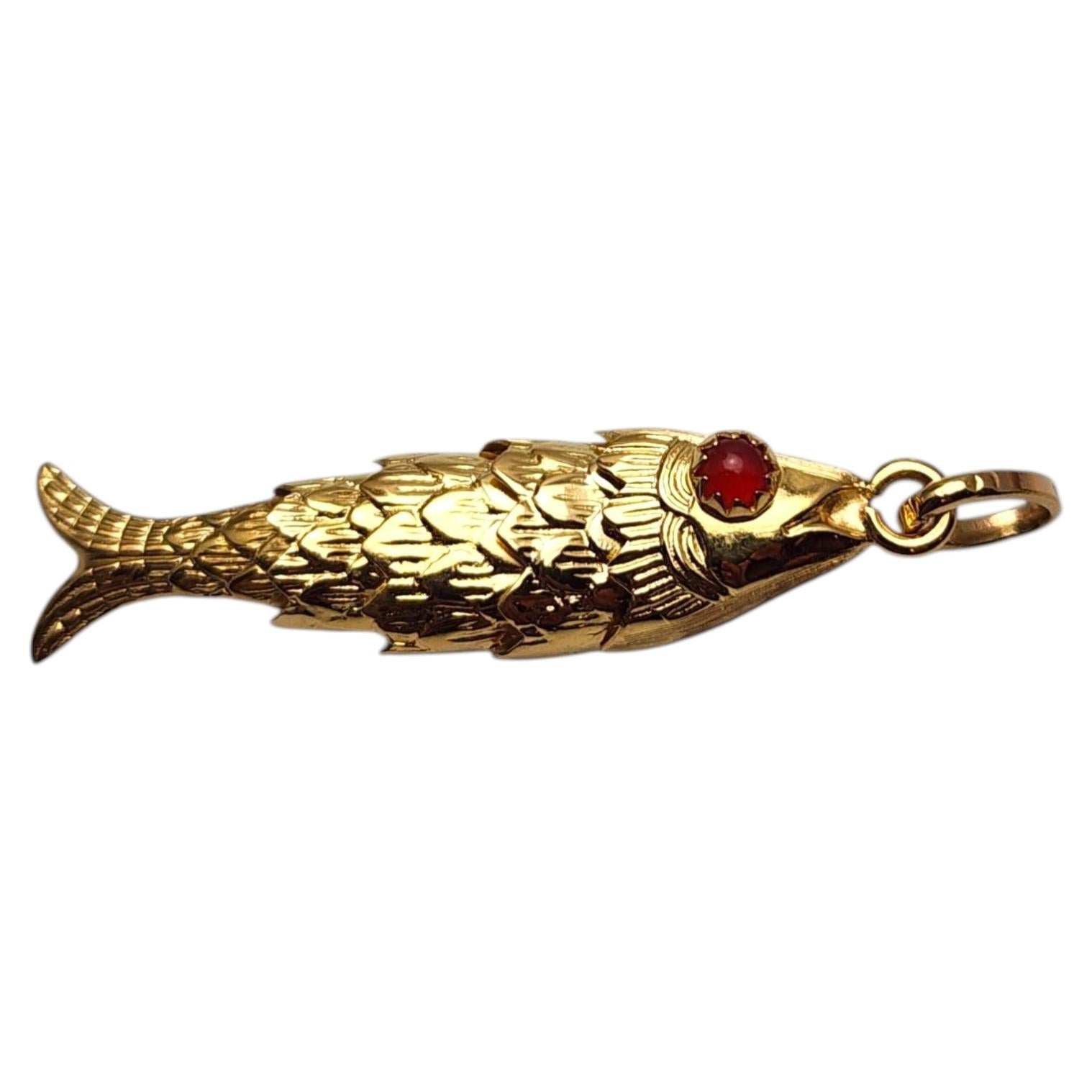 Corletto 14K Yellow Gold Articulating Fish Pendant #25666