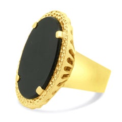 Corletto 18 Karat Yellow Gold Black Onyx Ring