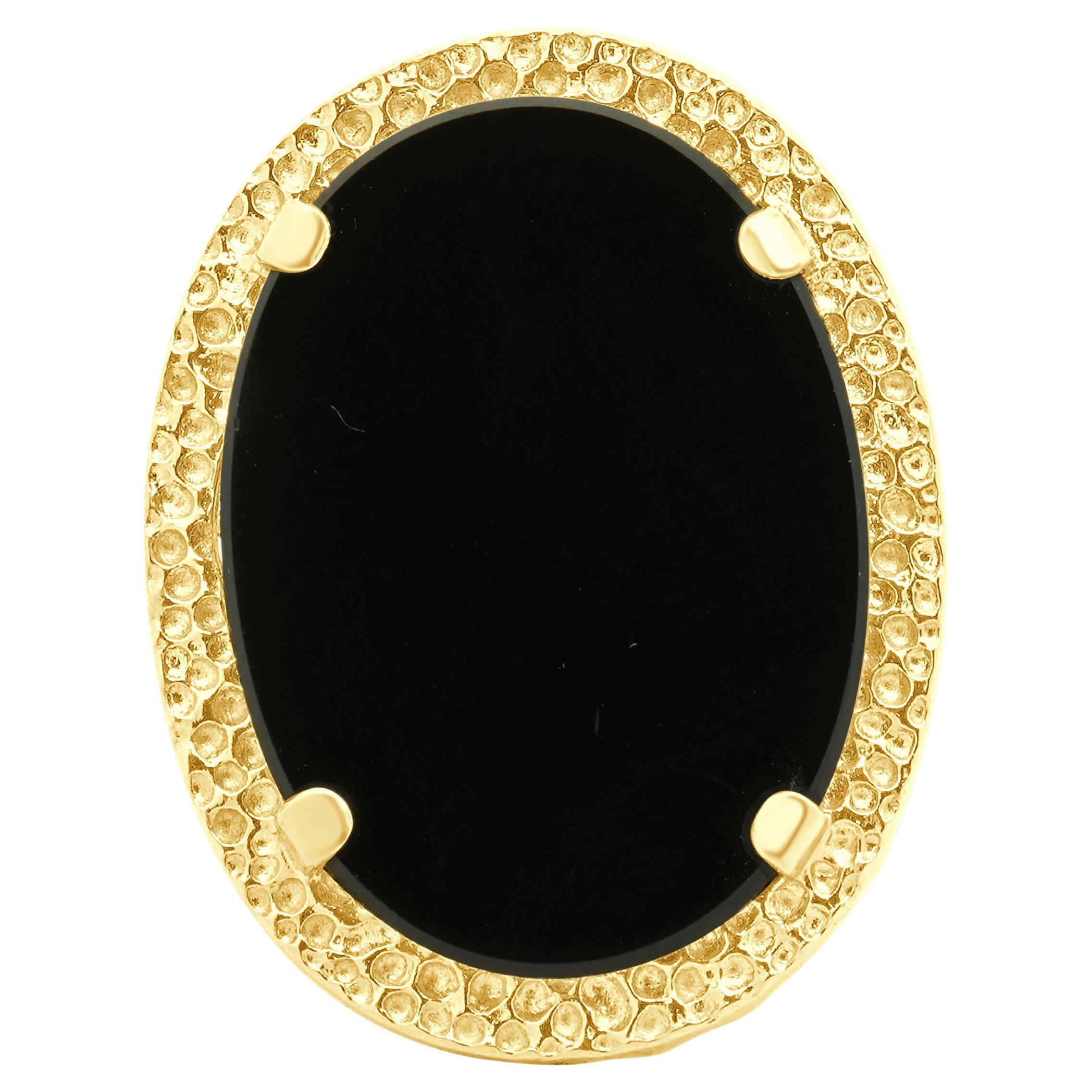 Corletto Anillo Ónix Negro Oro Amarillo 18 Kilates