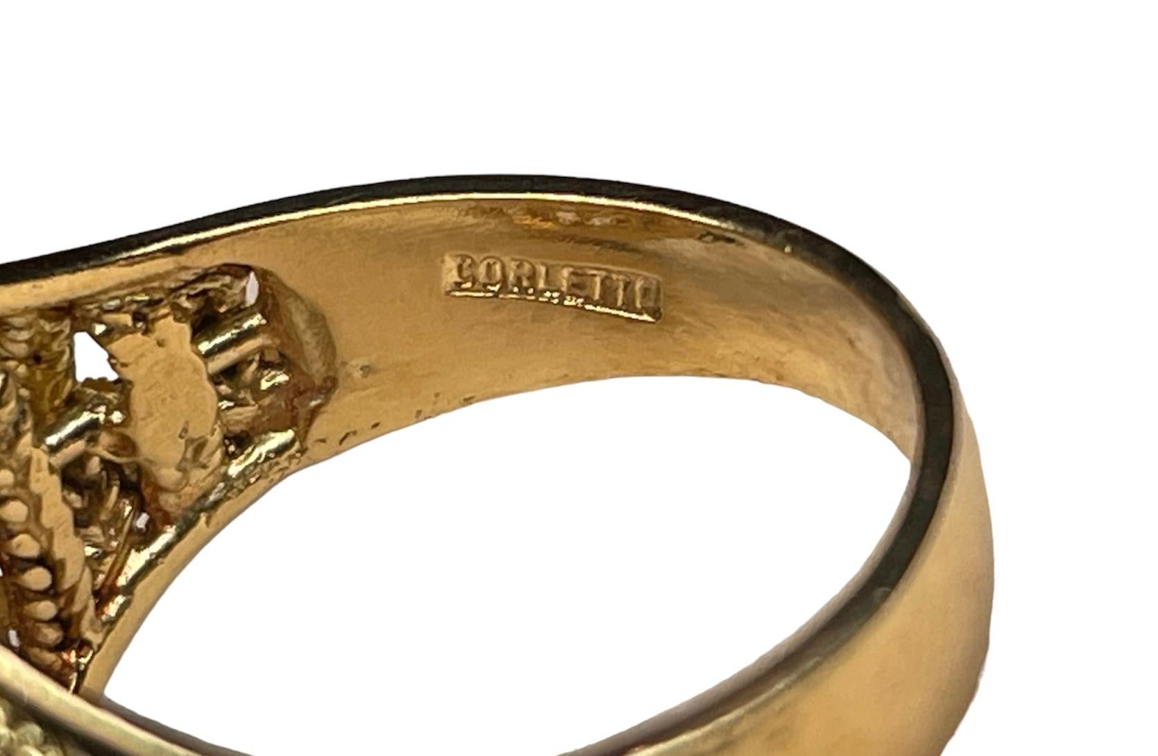 Anello Corletto con corallo in oro giallo 18K in vendita 2