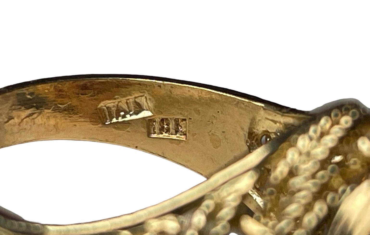 Anello Corletto con corallo in oro giallo 18K in vendita 3