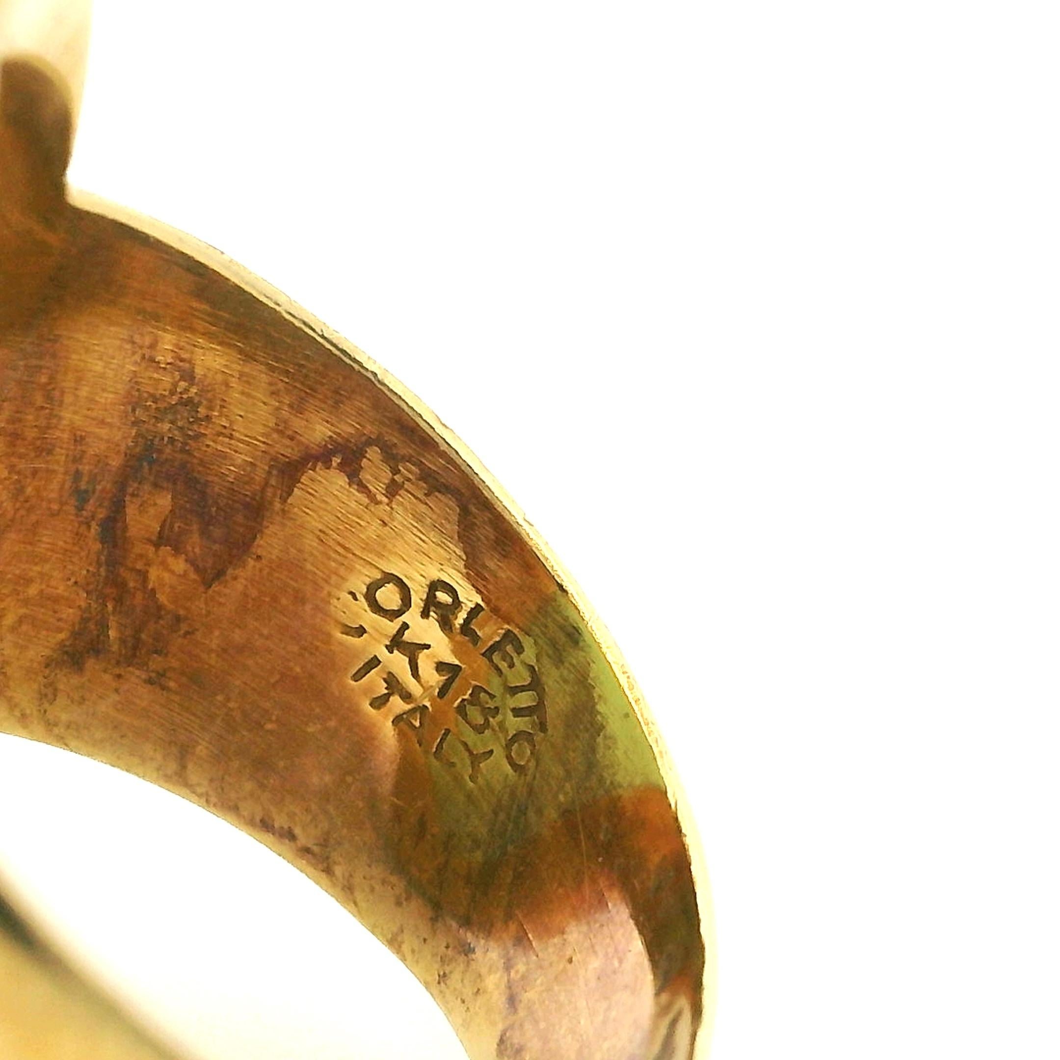 Corletto Anillo escultórico modernista italiano de jade en oro de 18 quilates, c. 1970 en venta 4