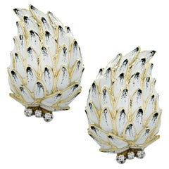 Corletto Italy Enamel and Diamond Earrings