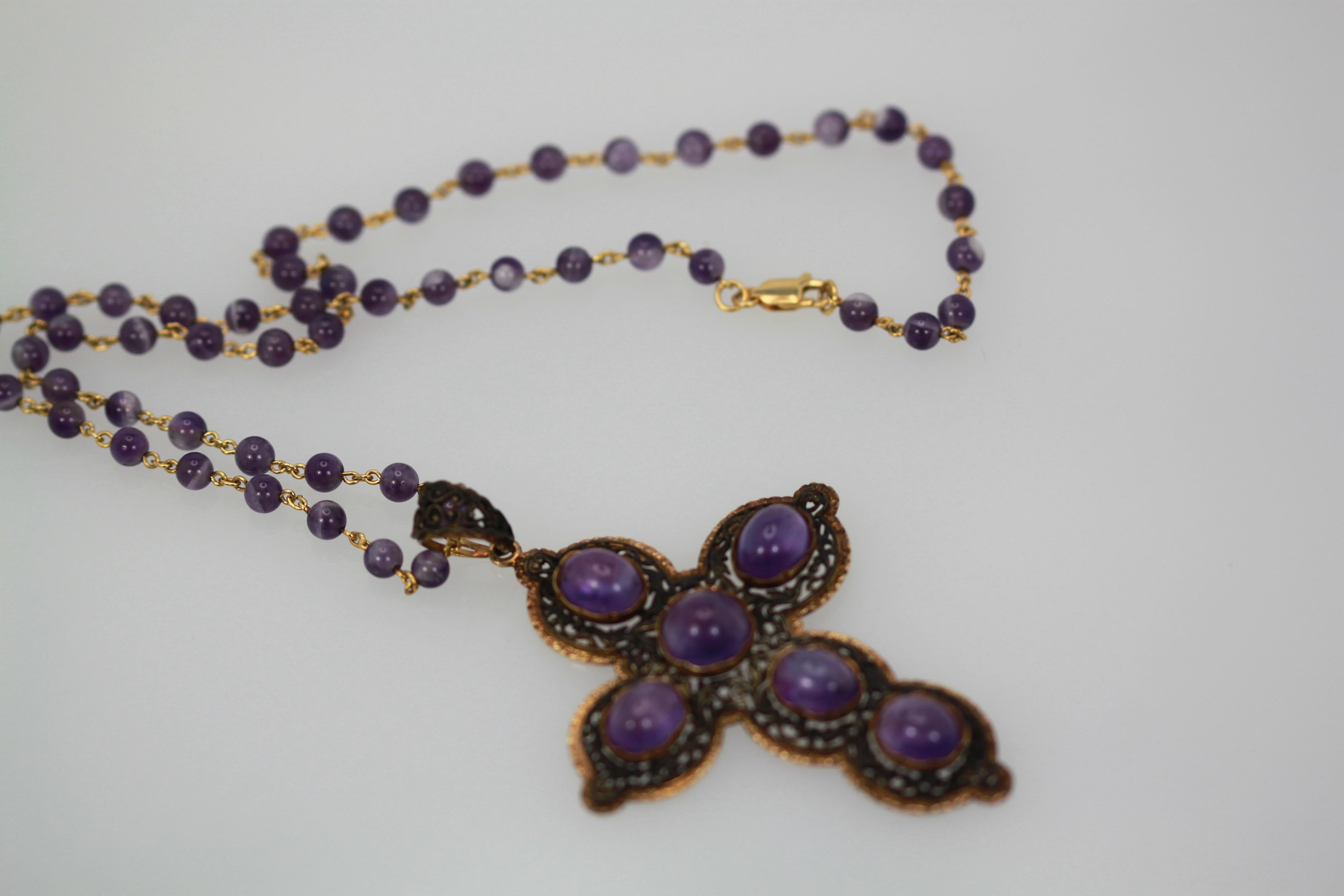 Corletto Yellow Gold Blacken Amethyst 