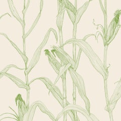 Corn Rows in Summer Green on Smooth Paper