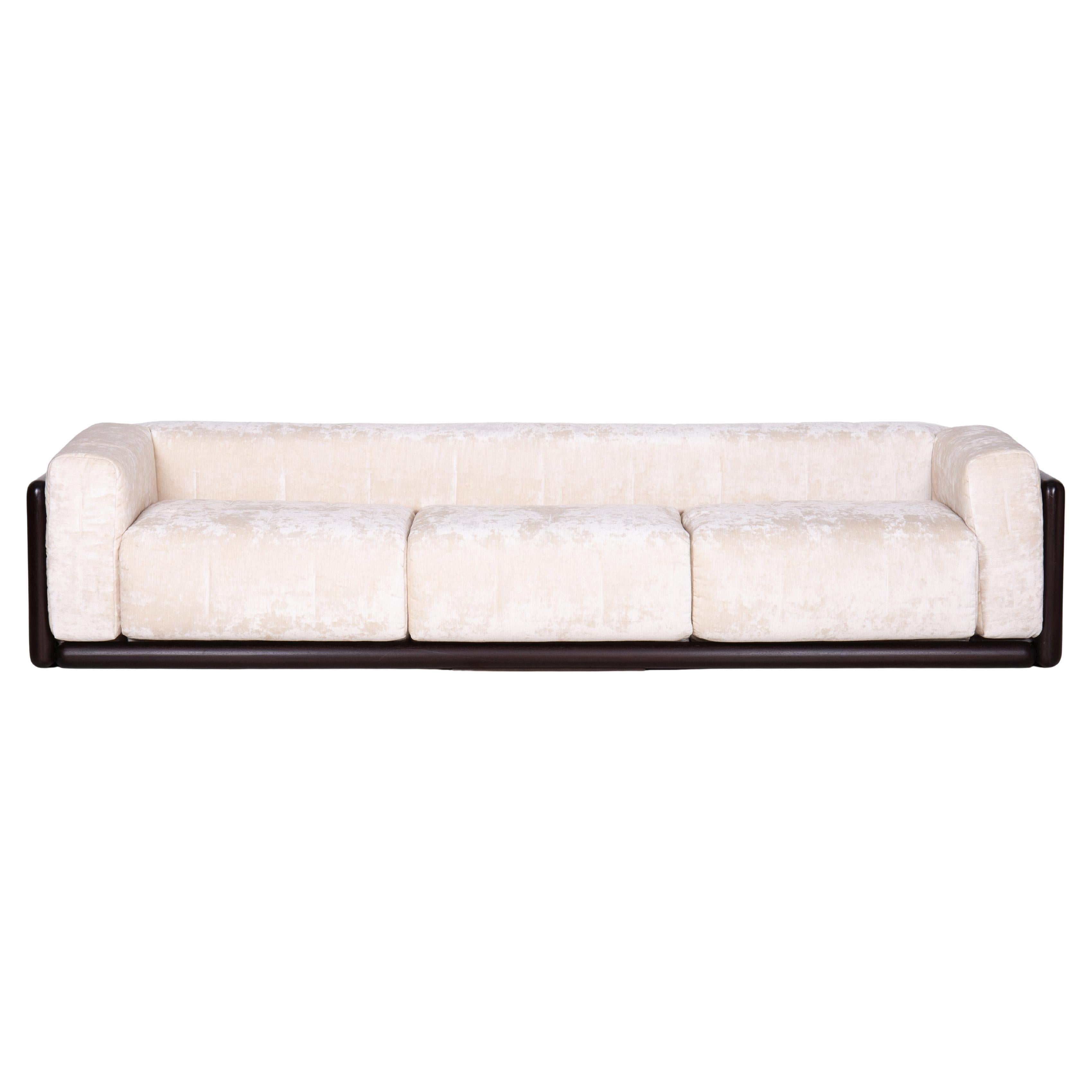Cornaro 300 Sofa by Carlo Scarpa with iroko wood structure, 1974