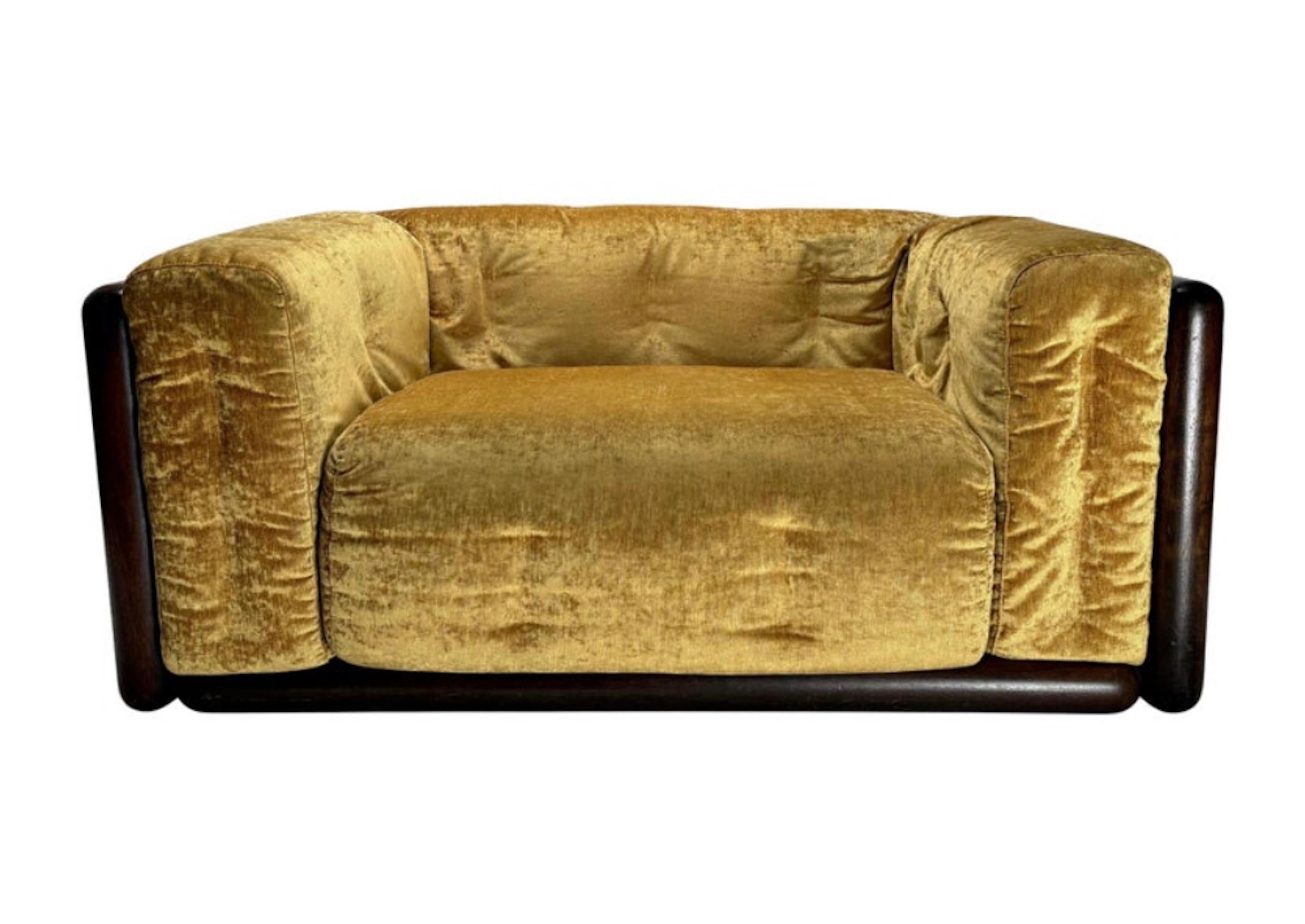 Sillón Cornaro de Carlo Scarpa para Gavina, 1973 Tela en venta