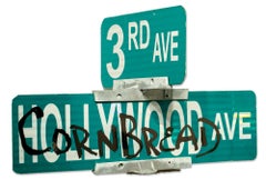 ""Cornbread Hollywood Ave"", Graffiti, Schild, Street Art, freistehende Skulptur