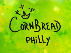 "Cornbread Philly (Green Canvas)" Freestyled Spray Paint on Original Canvas, Tag