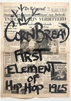 "Cornbread Tags De Telegraaf: First Element of Hip Hop 1965", Acrylic on Paper