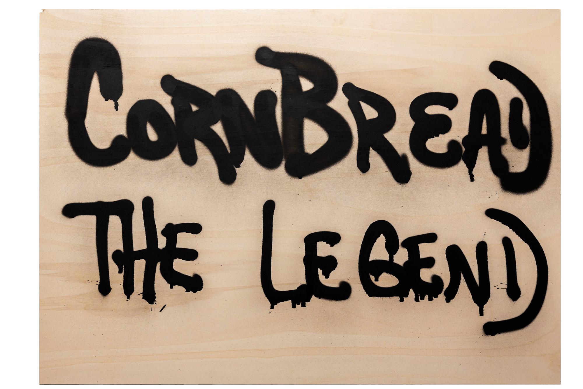 This artwork titled "Fresh Cut: Cornbread the Legend" is an original artwork by Cornbread made of acrylic paint on wood. The piece measures 89.5cm x 125cm / 35.25in x 49.25in unframed, and is shipped unframed.

Darryl McCray, known by his tagging