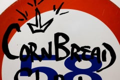 "Cornbread Global Phenomenon Shield", Acrylic on Dutch Street Sign, Graffiti