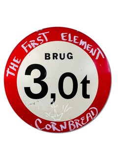 "Cornbread The First Element Shield (Brug)", Acrylic on Street Sign, Graffiti
