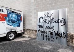 "Cornbread The Legend Change The World", Acrylic on Metal Roofing Panel Graffiti