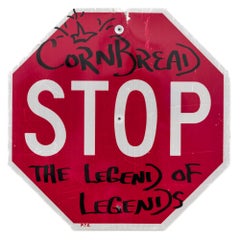 "Cornbread The Legend of Legends Stop Sign", acrylique sur panneau de signalisation, graffiti