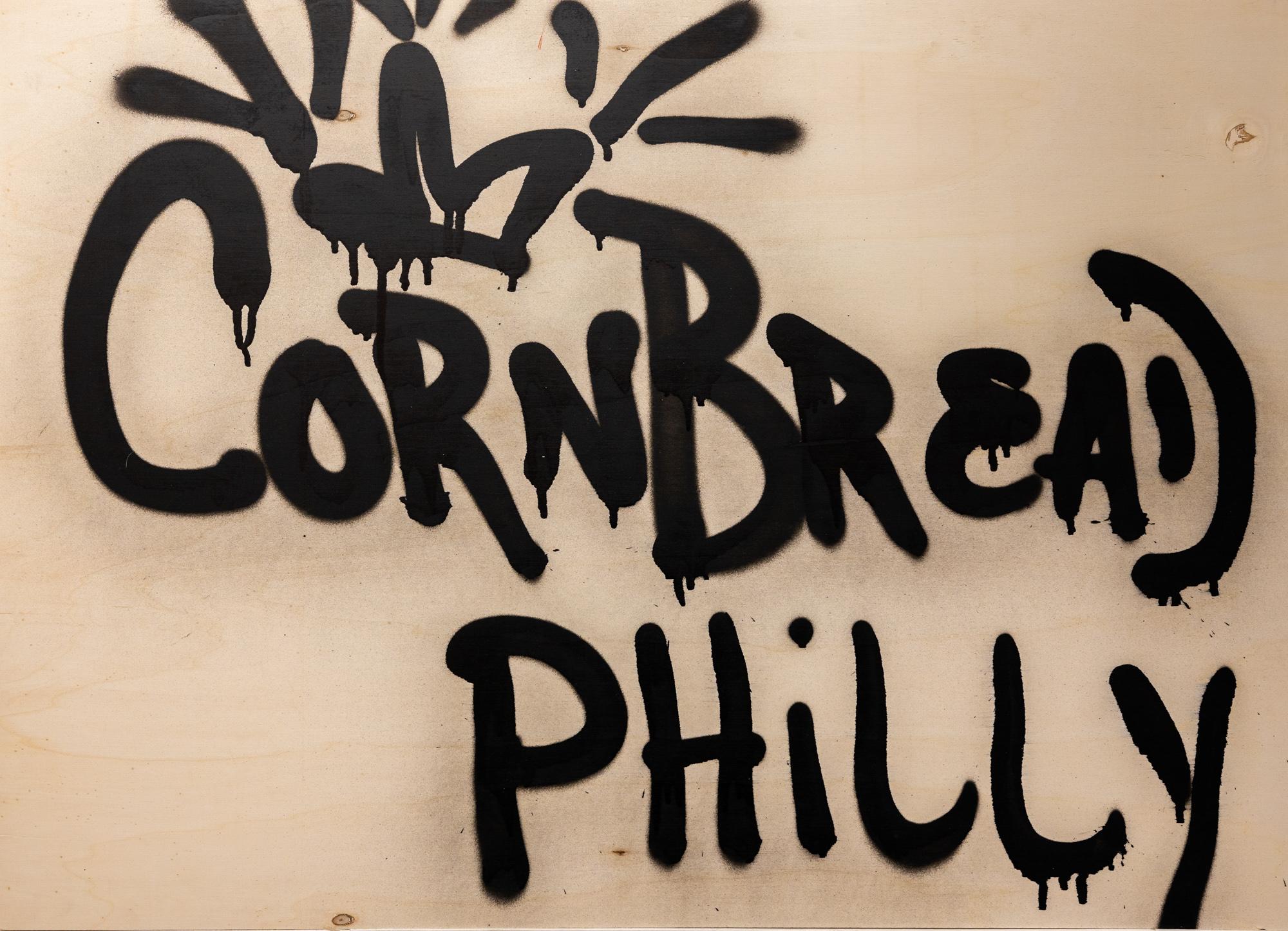 « Fresh Cut: Cornbread Philly », acrylique sur bois, graffiti, Street Art en vente 1