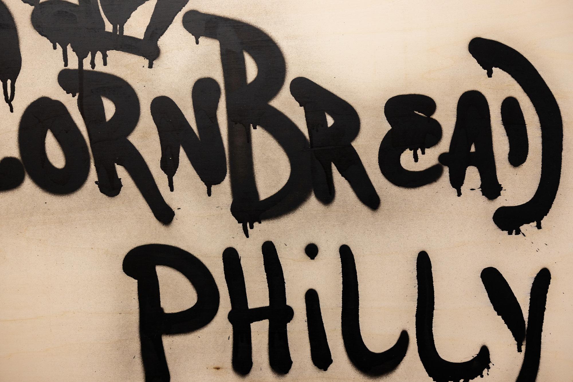 « Fresh Cut: Cornbread Philly », acrylique sur bois, graffiti, Street Art en vente 3