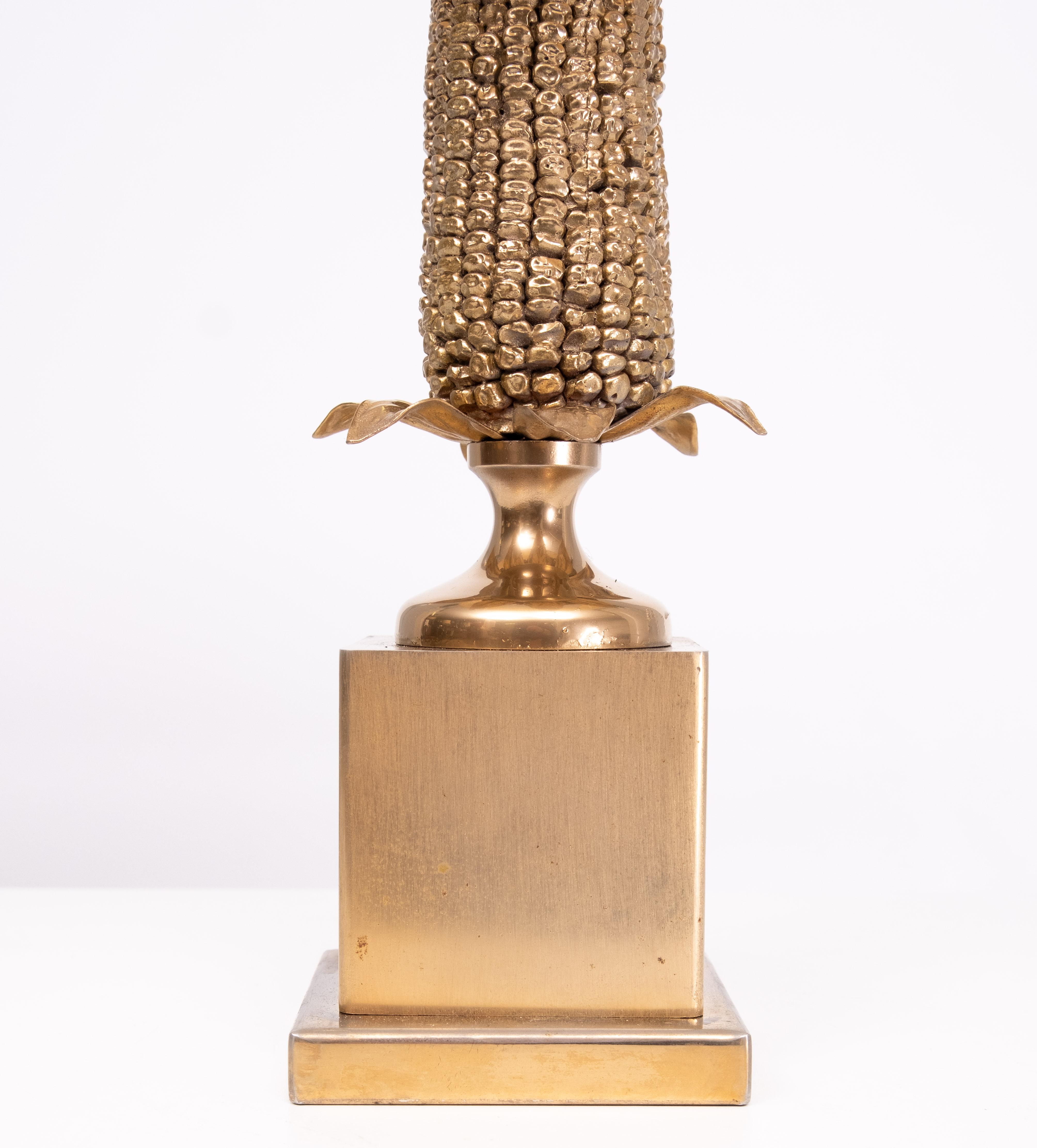 French Corncob Table lamp Hollywood Recency France 1970s   For Sale