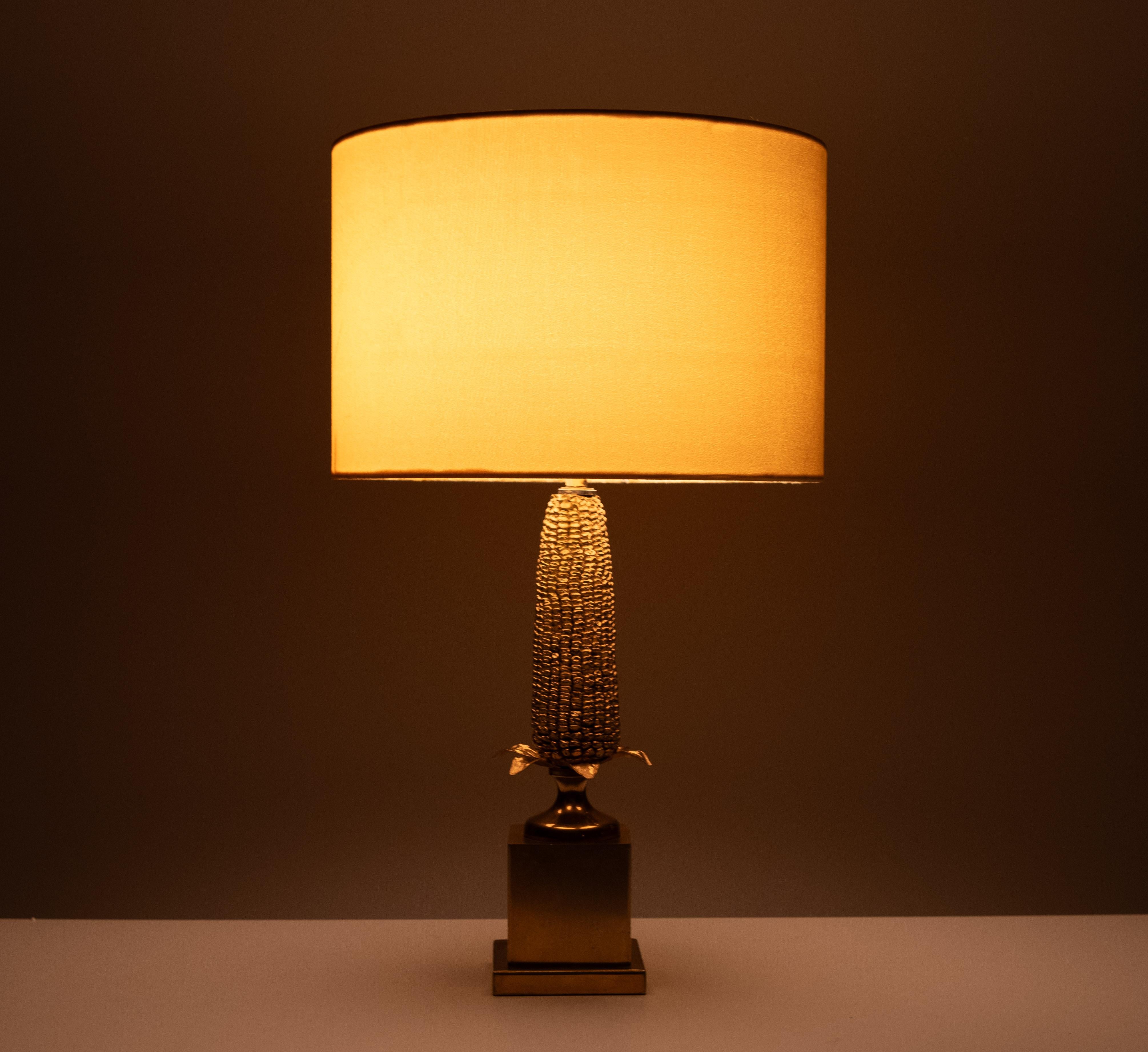 Corncob Table lamp Hollywood Recency France 1970s   In Good Condition For Sale In Den Haag, NL