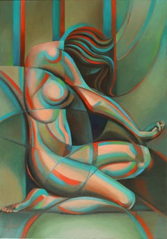 Anaglyphical Roundism â€“ 12-05-22, Painting, Oil on Canvas