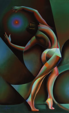 Cosmic Dance â€“ 10-12-23, Painting, Oil on Wood Panel